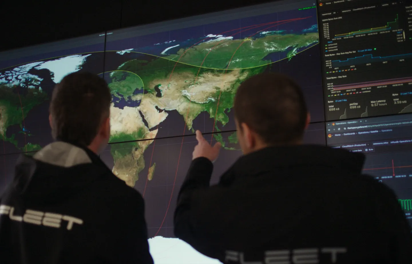 Fleet Space Technologies team discussing their work